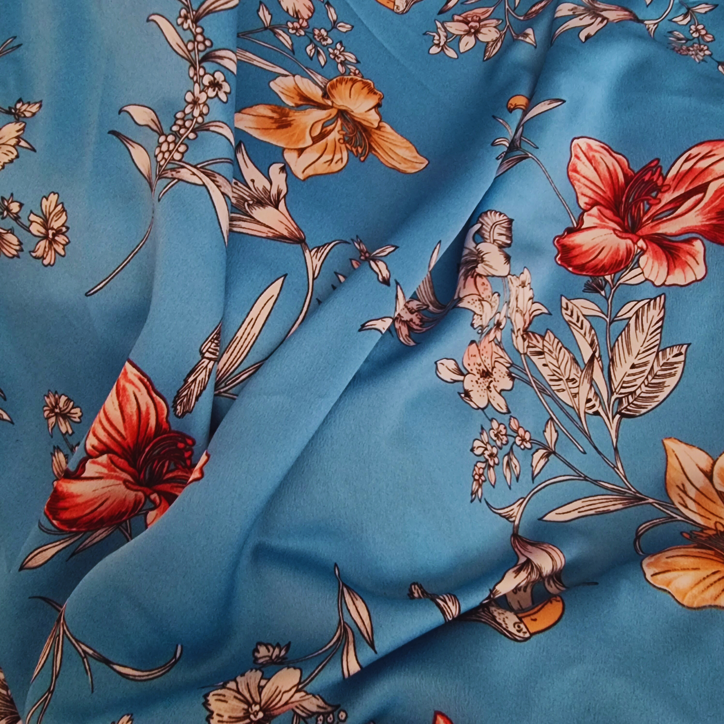 Toucan Blue Crepe De Chine