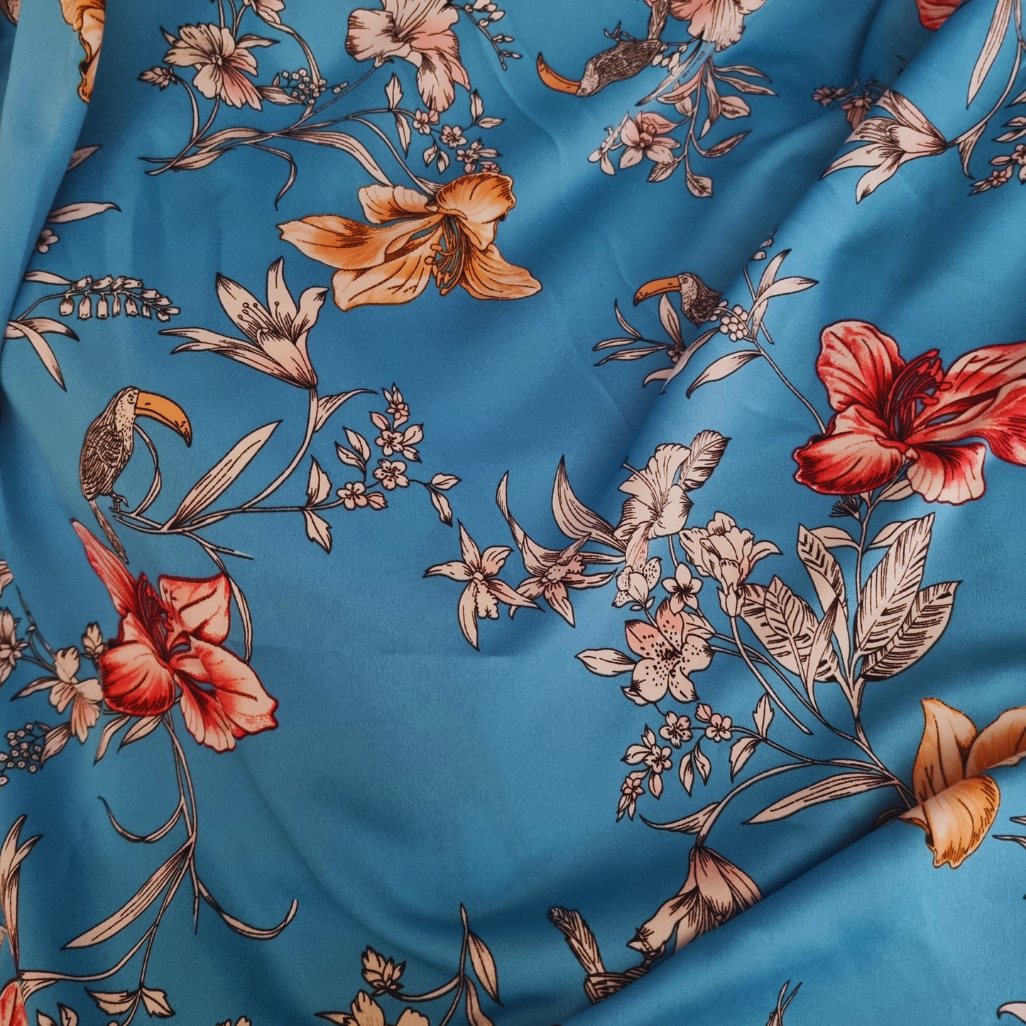 Toucan Blue Crepe De Chine
