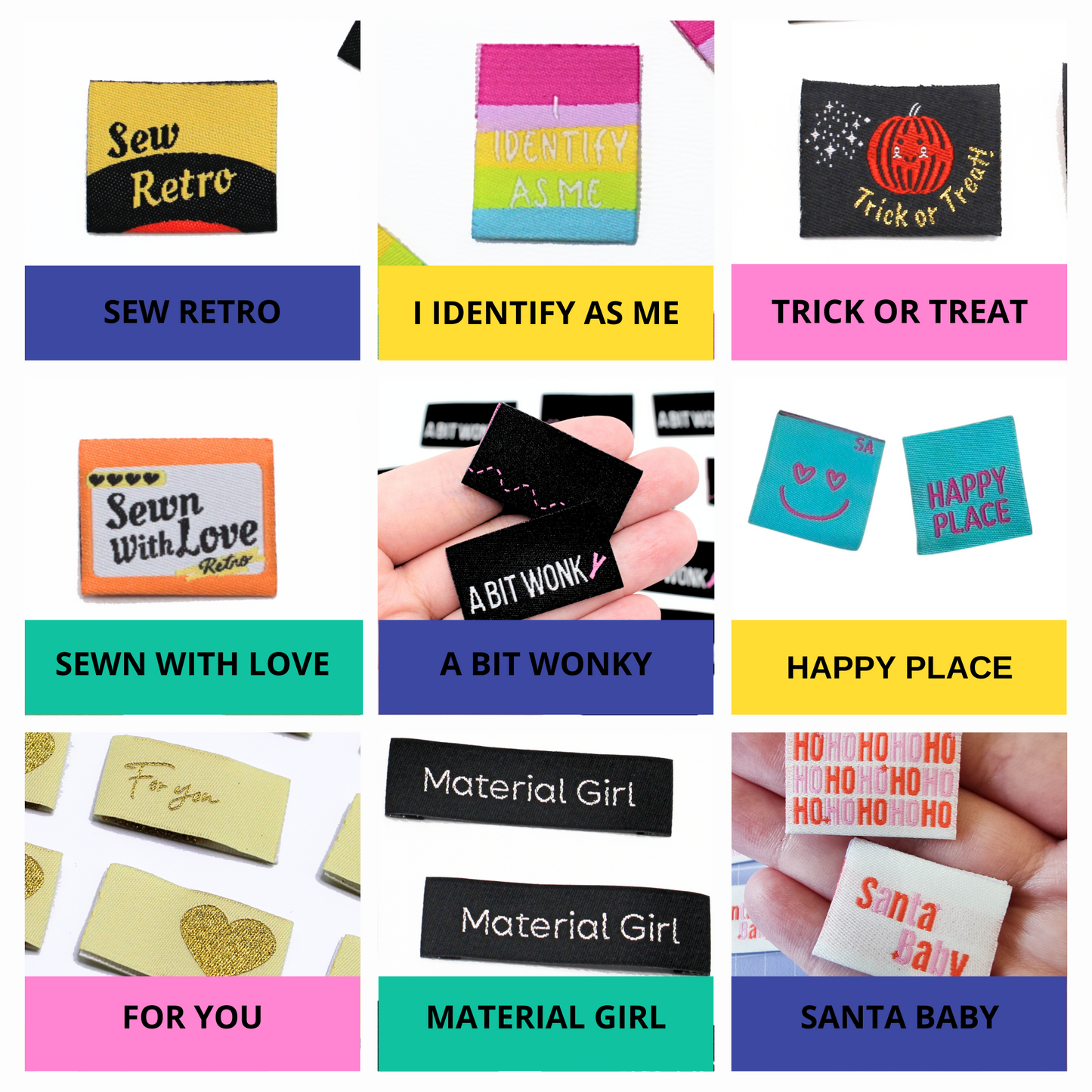 Pick n' Mix Pack, By You! | Woven Sew In Labels