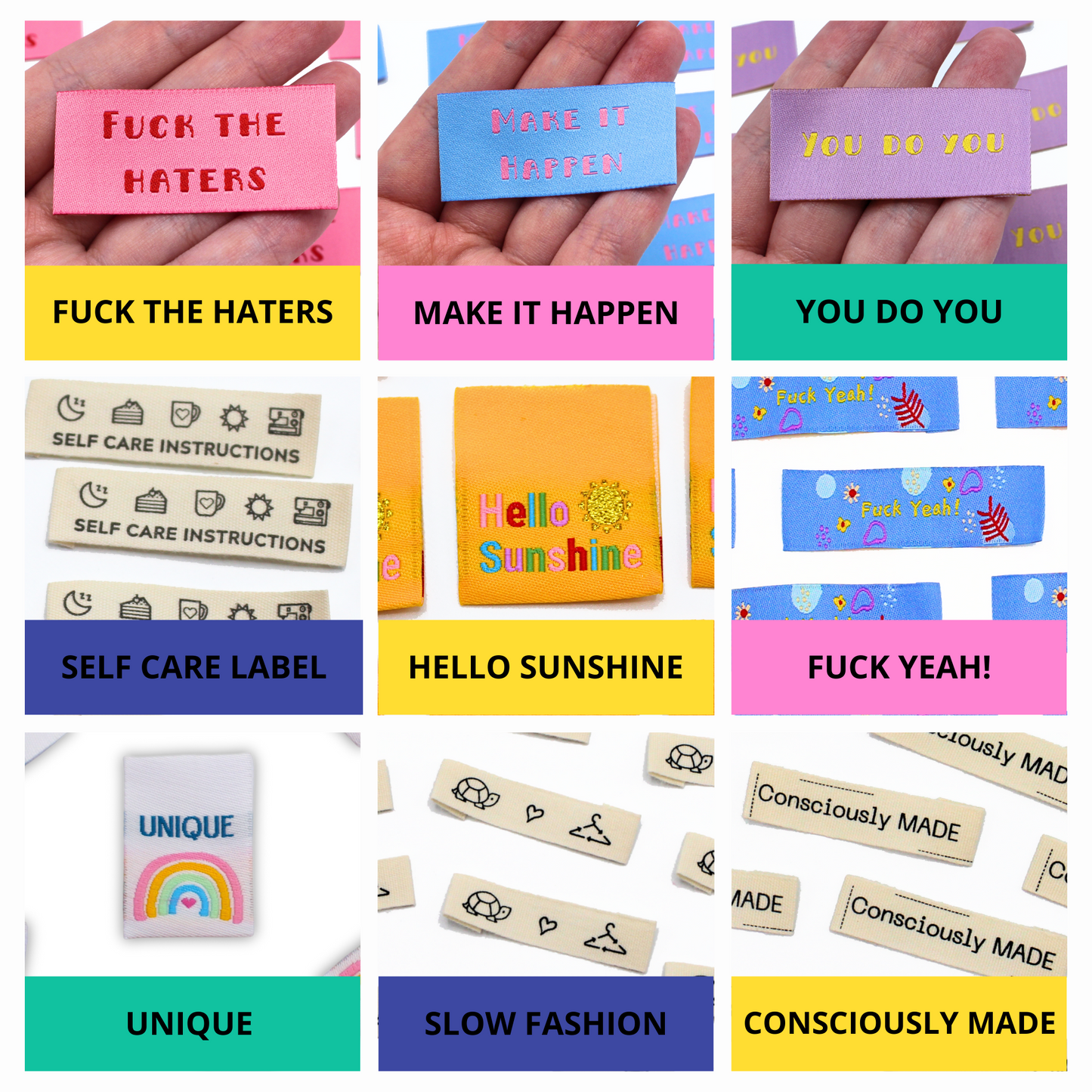 Pick n' Mix Pack, By You! | Woven Sew In Labels