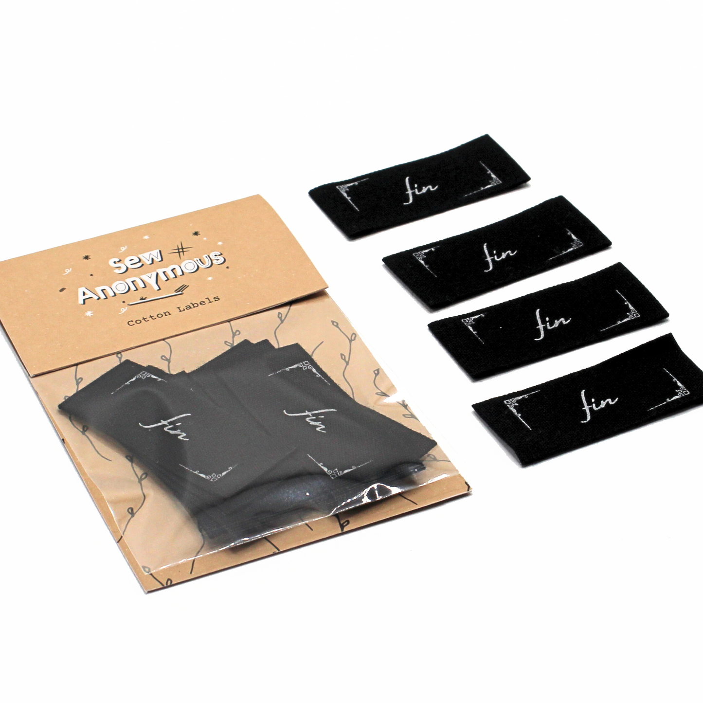 Black Fin Silent Film | Cotton Sew In Labels