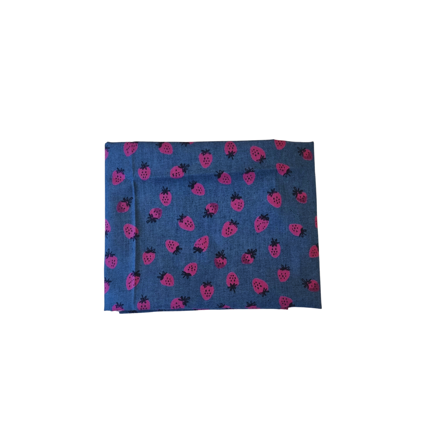 Two Remnants Available | Denim Strawberry Cotton