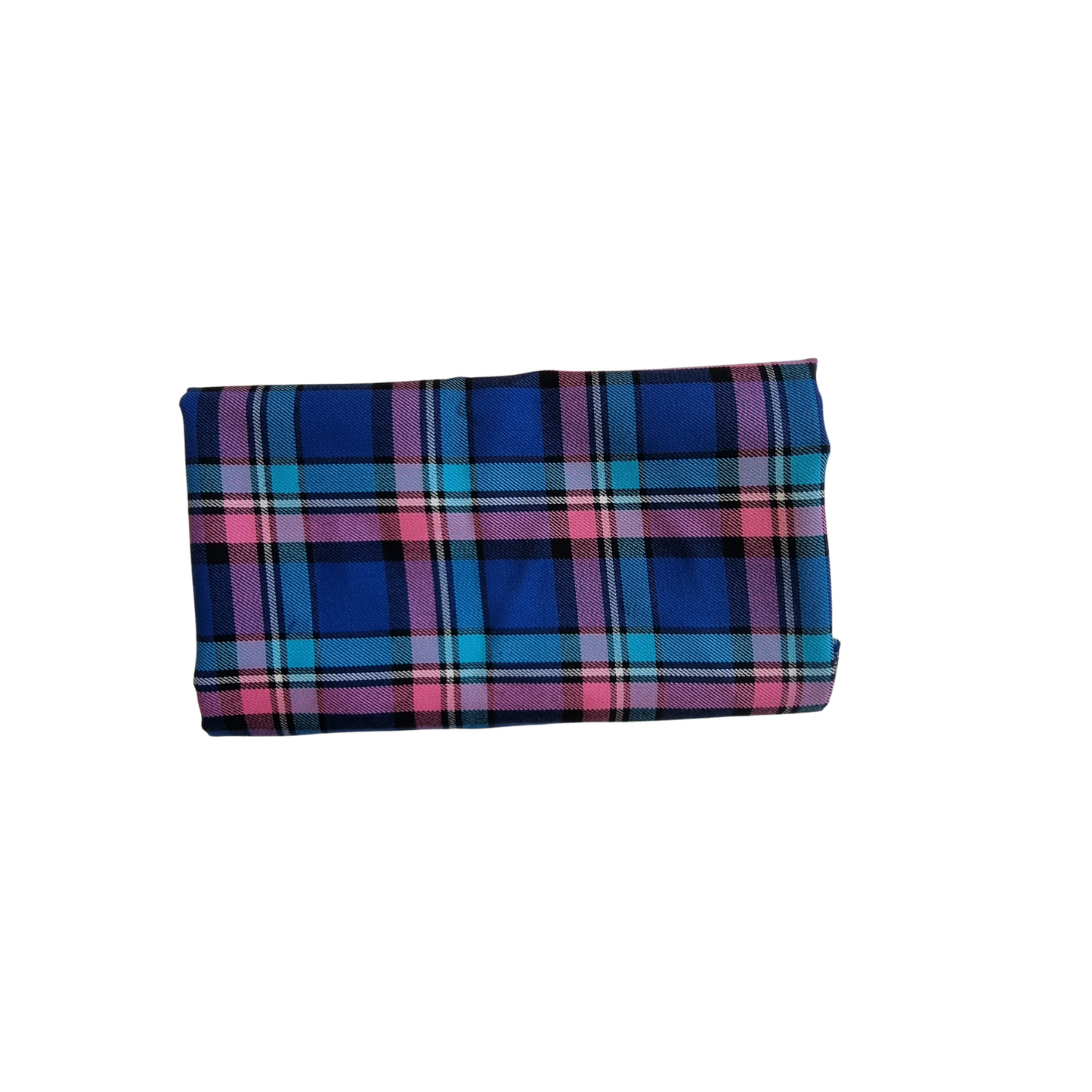 44 cm x 144 cm | Pink and Blue Tartan Poly Viscose