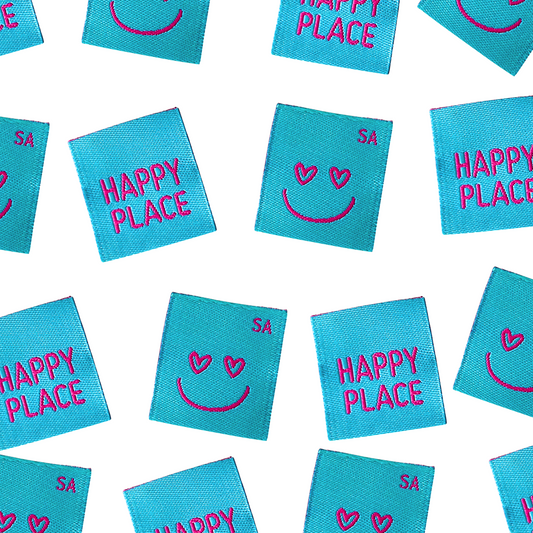 Happy Place | Woven Sew In Labels