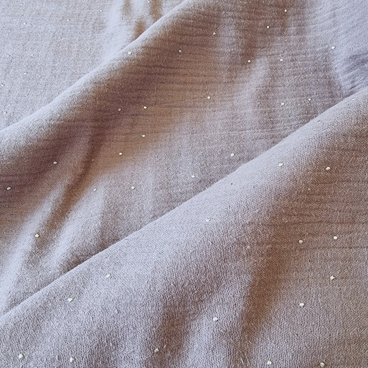 Grey Silver Speckled Double Gauze