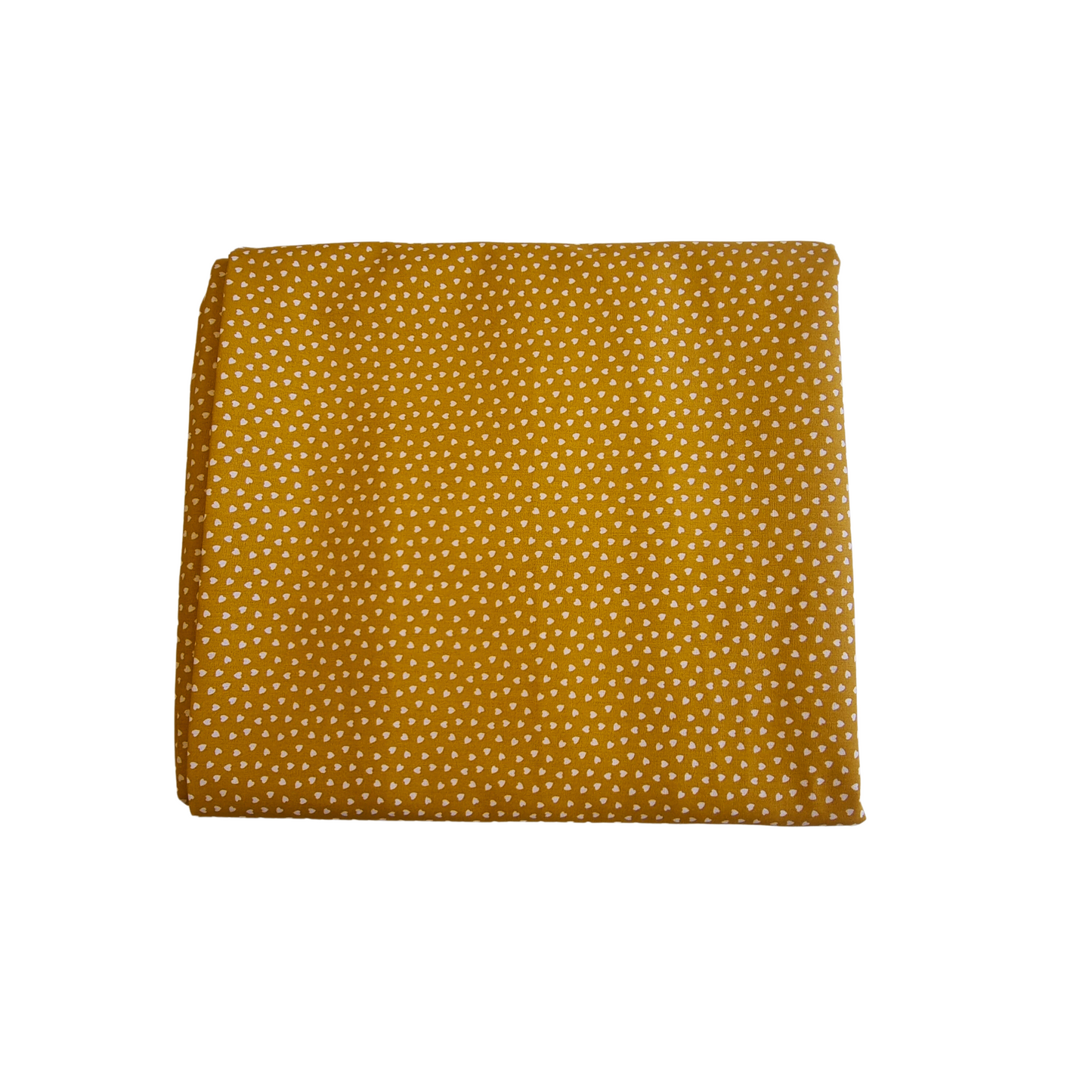 200 cm x 147 cm | Mustard Ditsy Heart Cotton Poplin