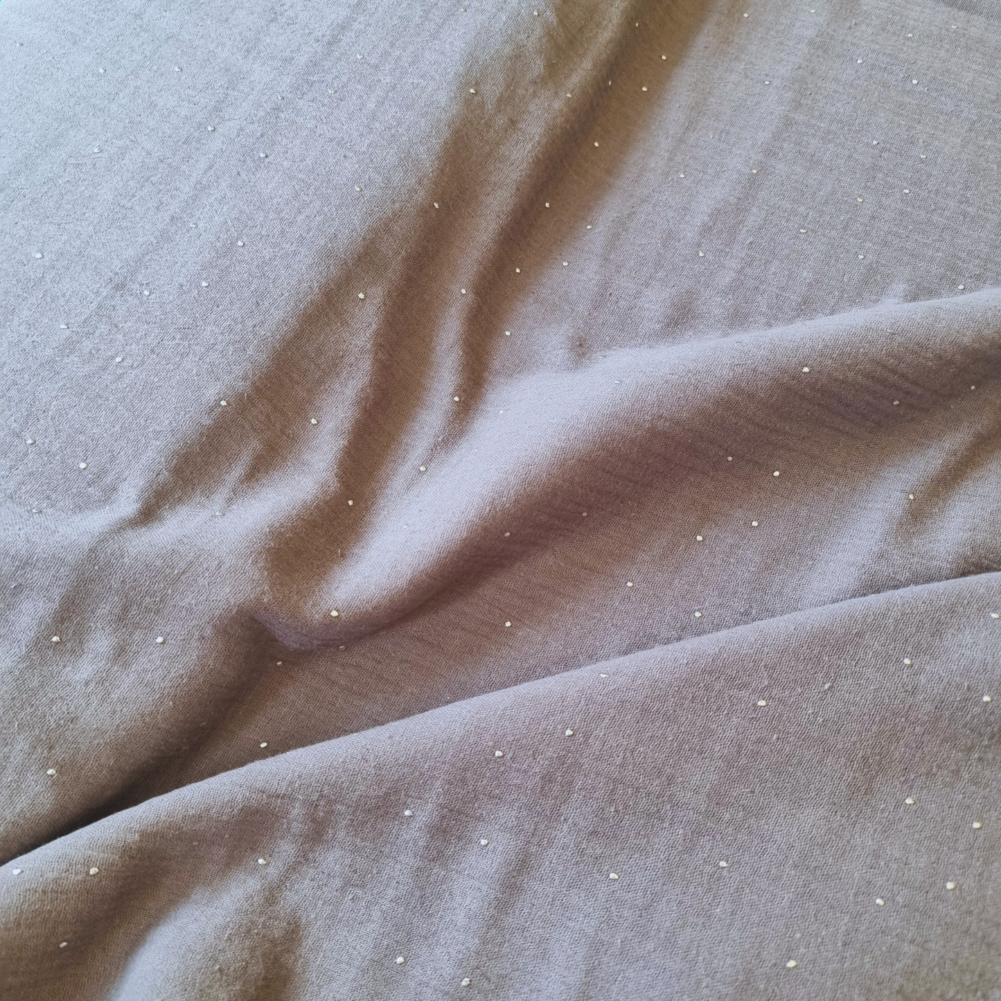 Grey Silver Speckled Double Gauze