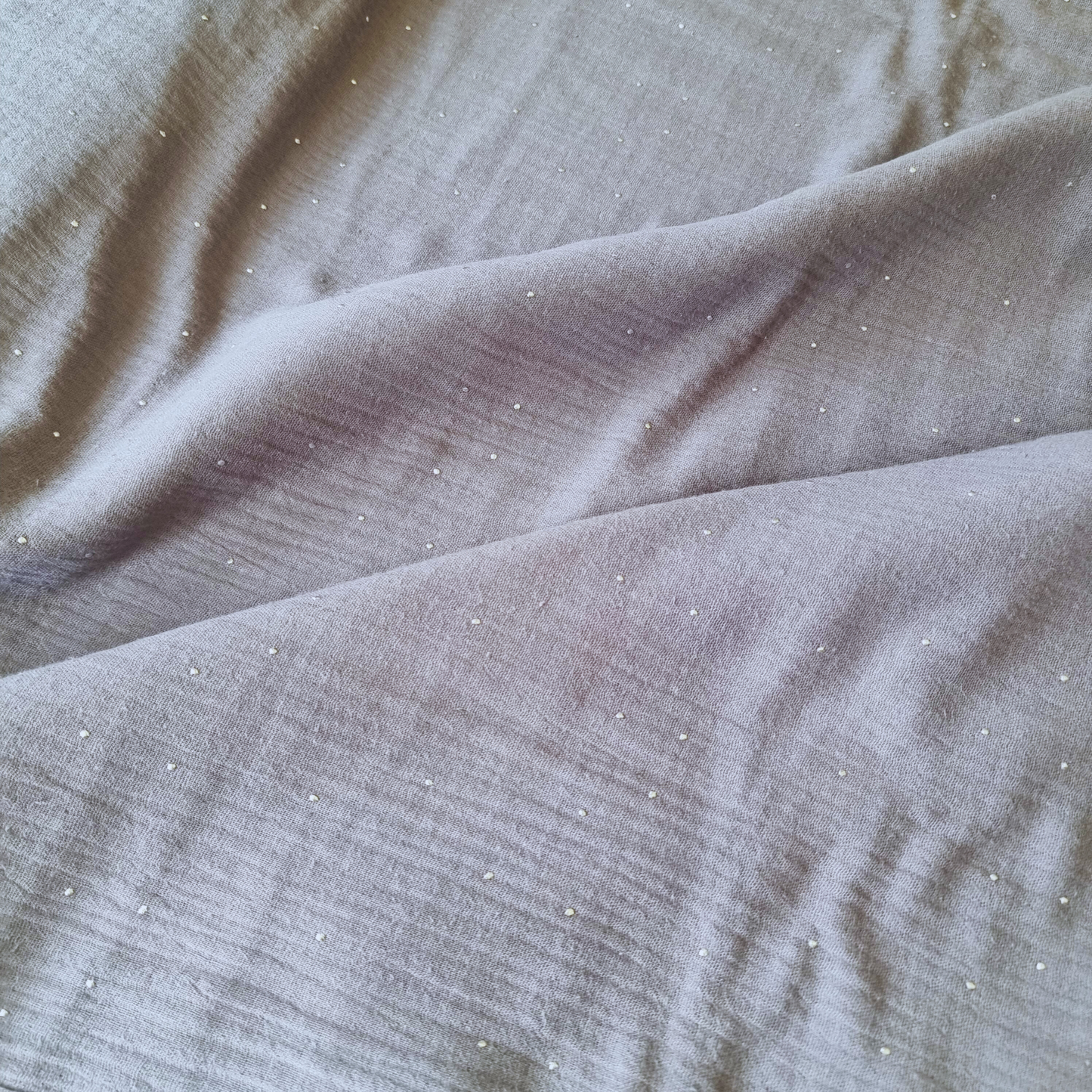 Grey Silver Speckled Double Gauze