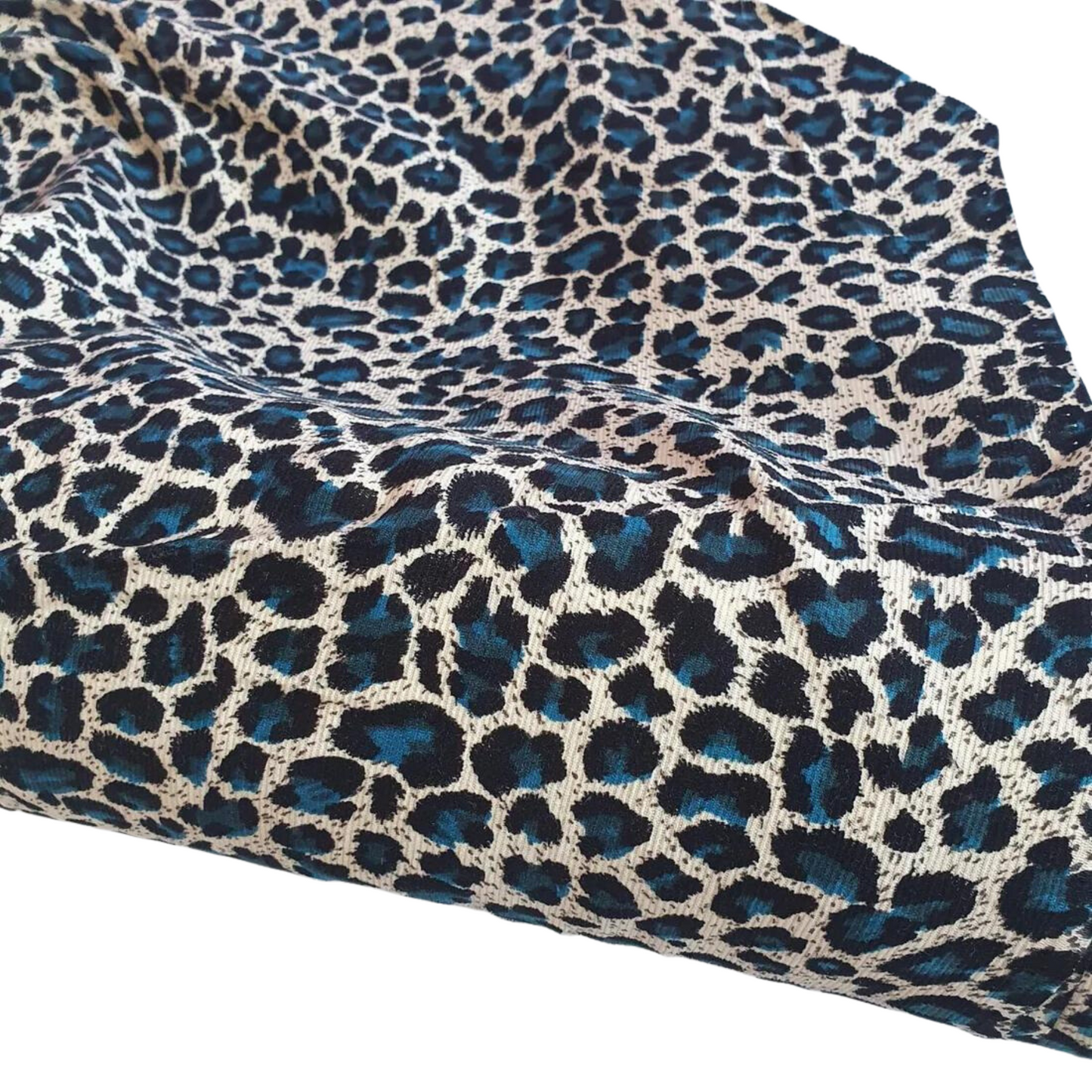 Teal Leopard Baby Cord