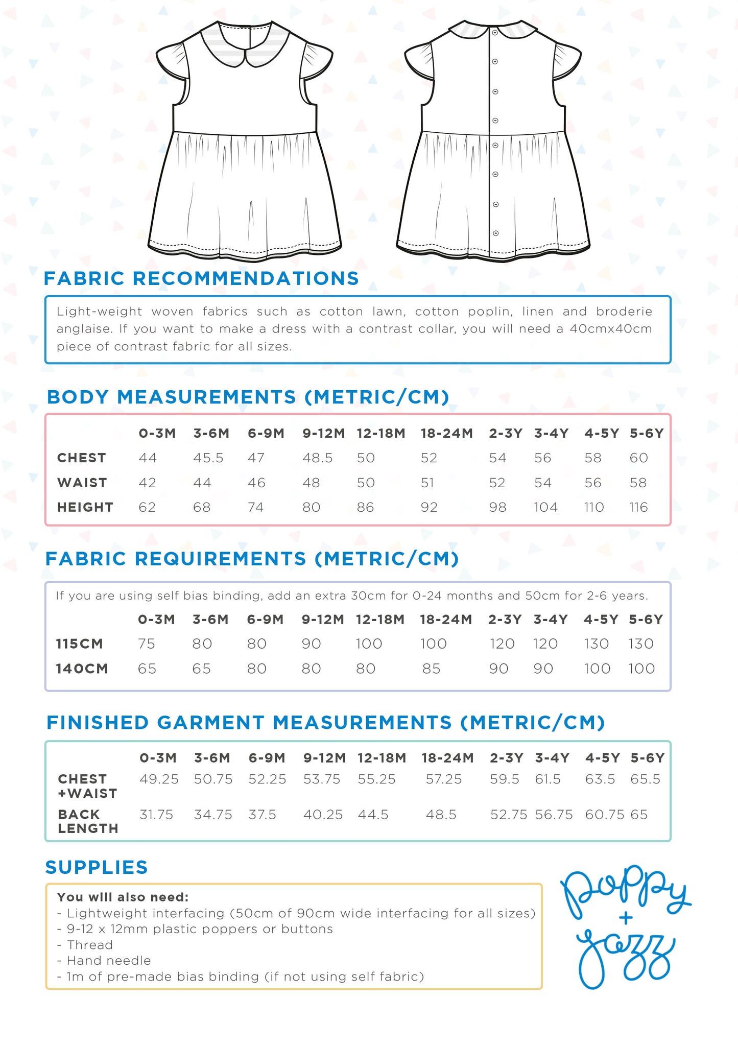 Daisy Dress Sewing Pattern | Poppy and Jazz