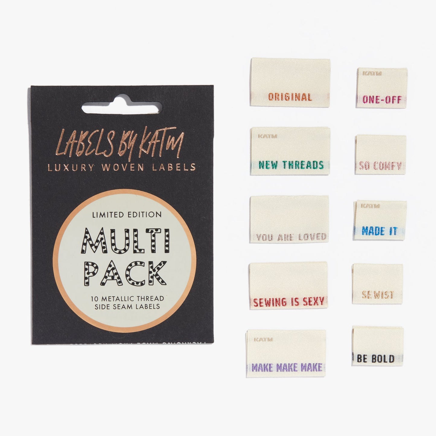 Metallic Side Seam Labels | Kylie And The Machine Woven Labels