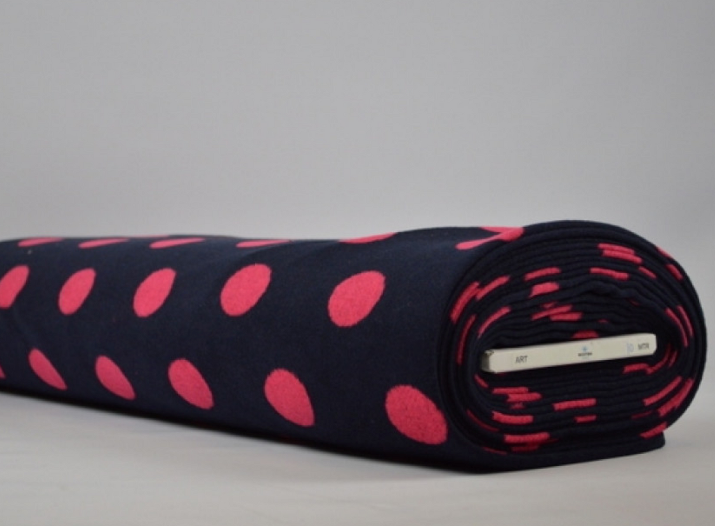 Pink Polka Dot Wool Blend