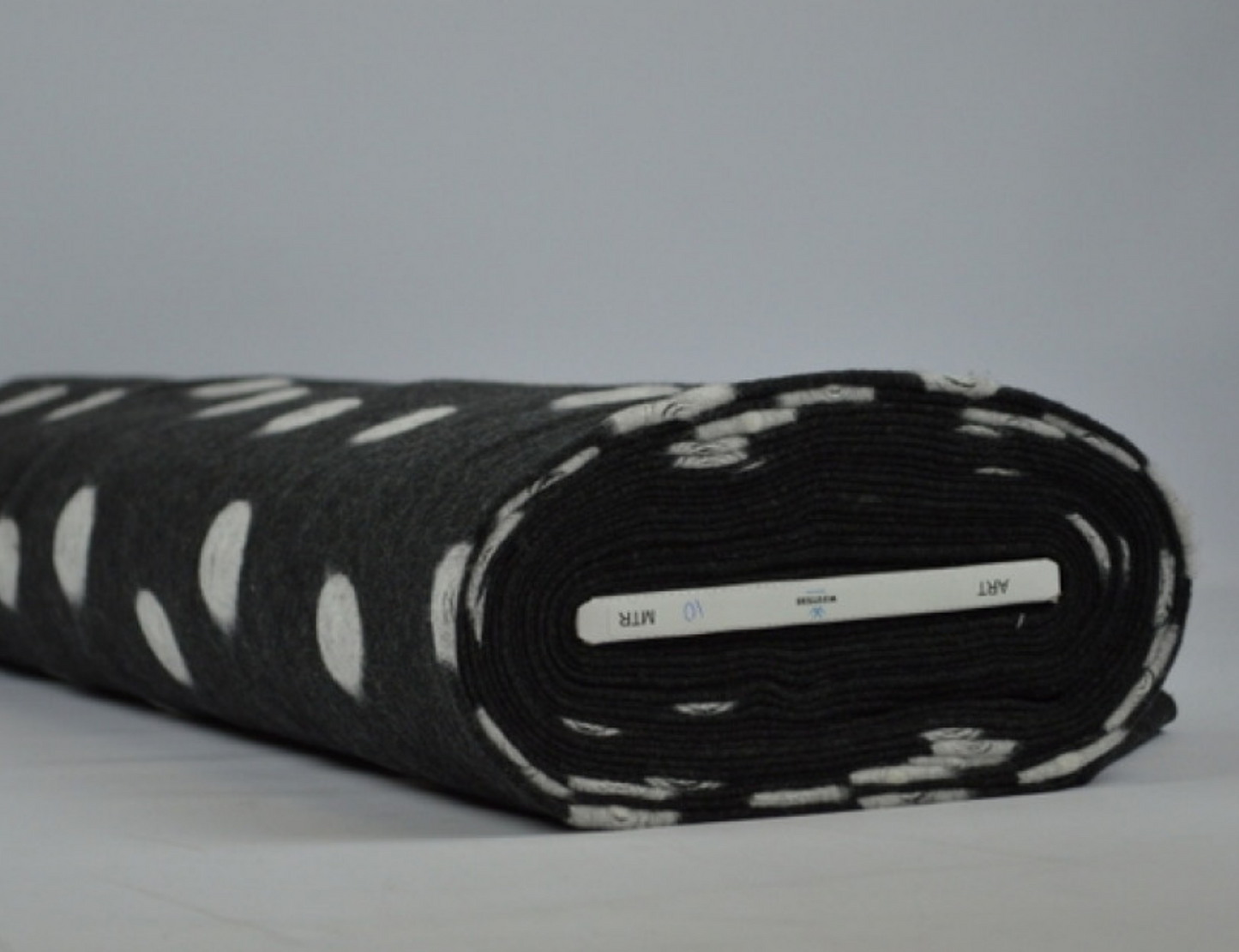 Grey And White Polka Dot Wool Blend
