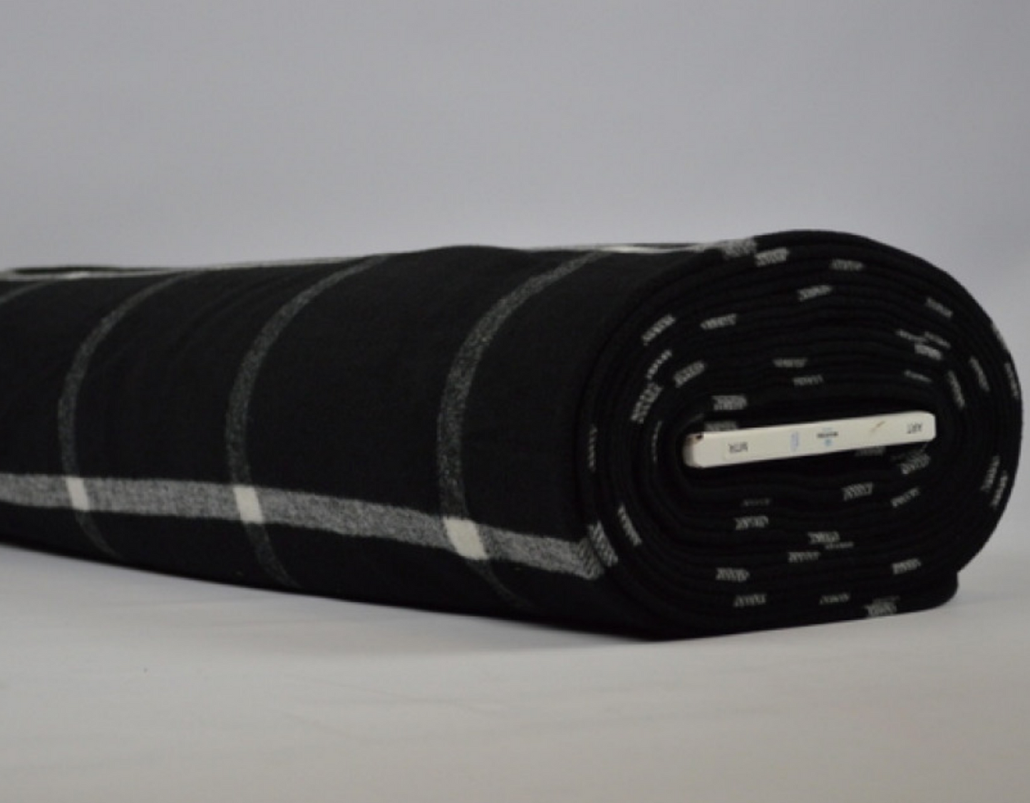 Grey And Black Check Wool Mix Coat Fabric
