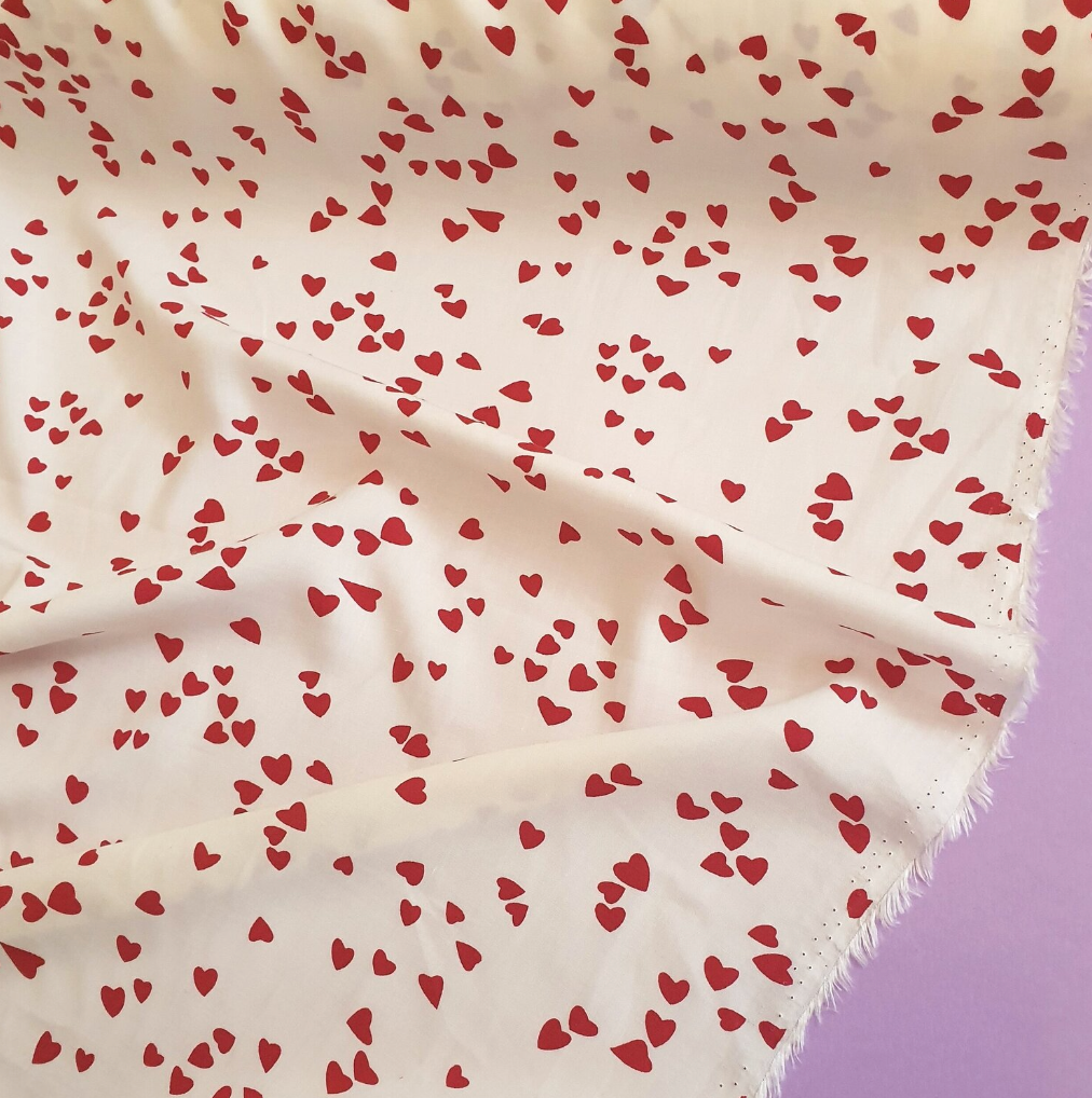 Love Hearts Printed Viscose Rayon