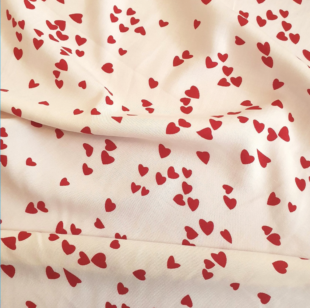 Love Hearts Printed Viscose Rayon