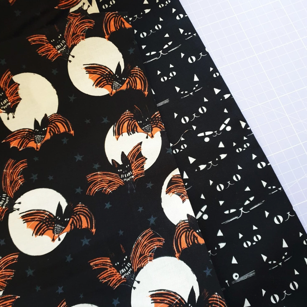 Full Moon Bats And Stars Cotton | Dashwood Studio