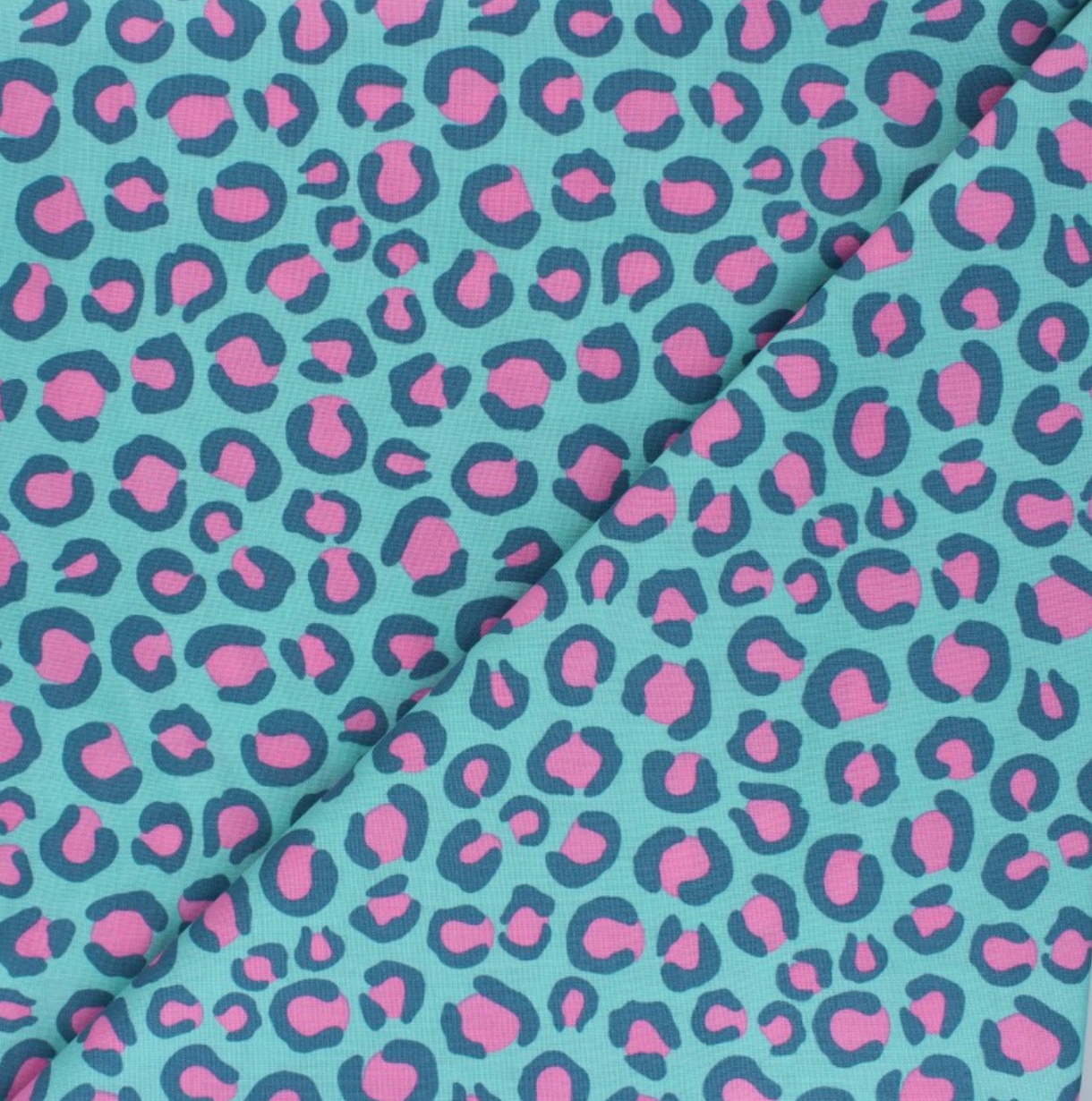 Night Jungle Teal Leopard Cotton | Dashwood Studio