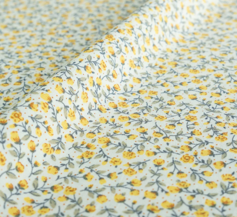 Lemon Floral Cotton Poplin