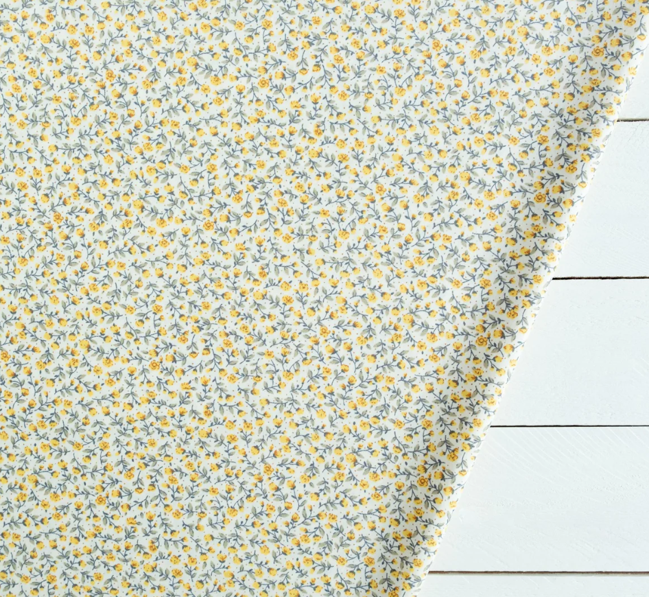 Lemon Floral Cotton Poplin