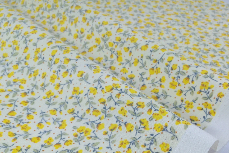 Lemon Floral Cotton Poplin