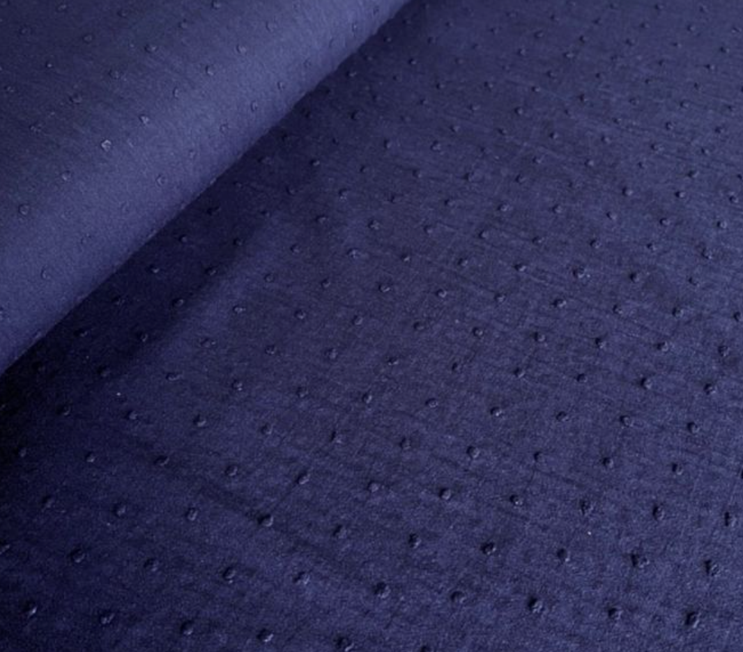 Navy Dobby Cotton