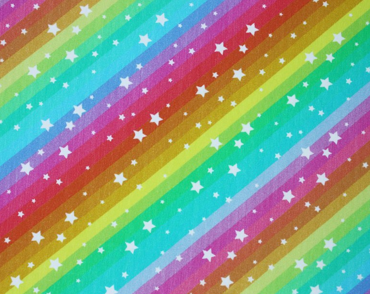 Rainbow Stars Cotton Jersey | Little Johnny