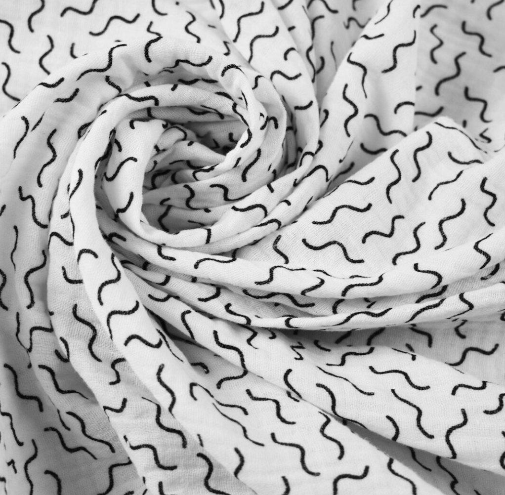 White Wiggly Double Gauze