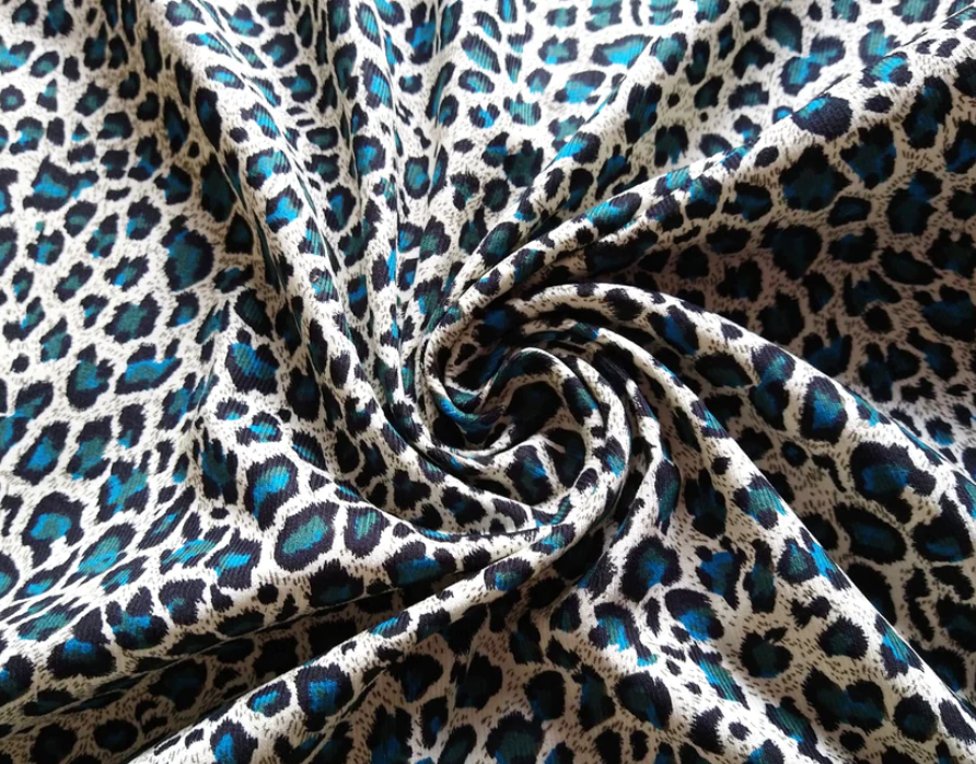 Teal Leopard Baby Cord