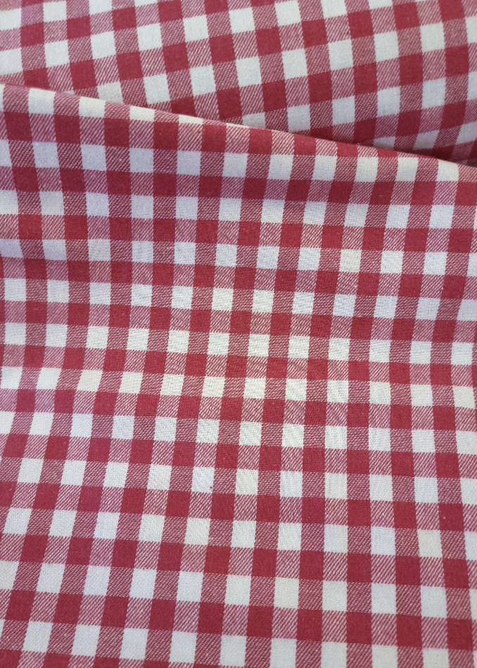 Brushed Pink Checked Polycotton