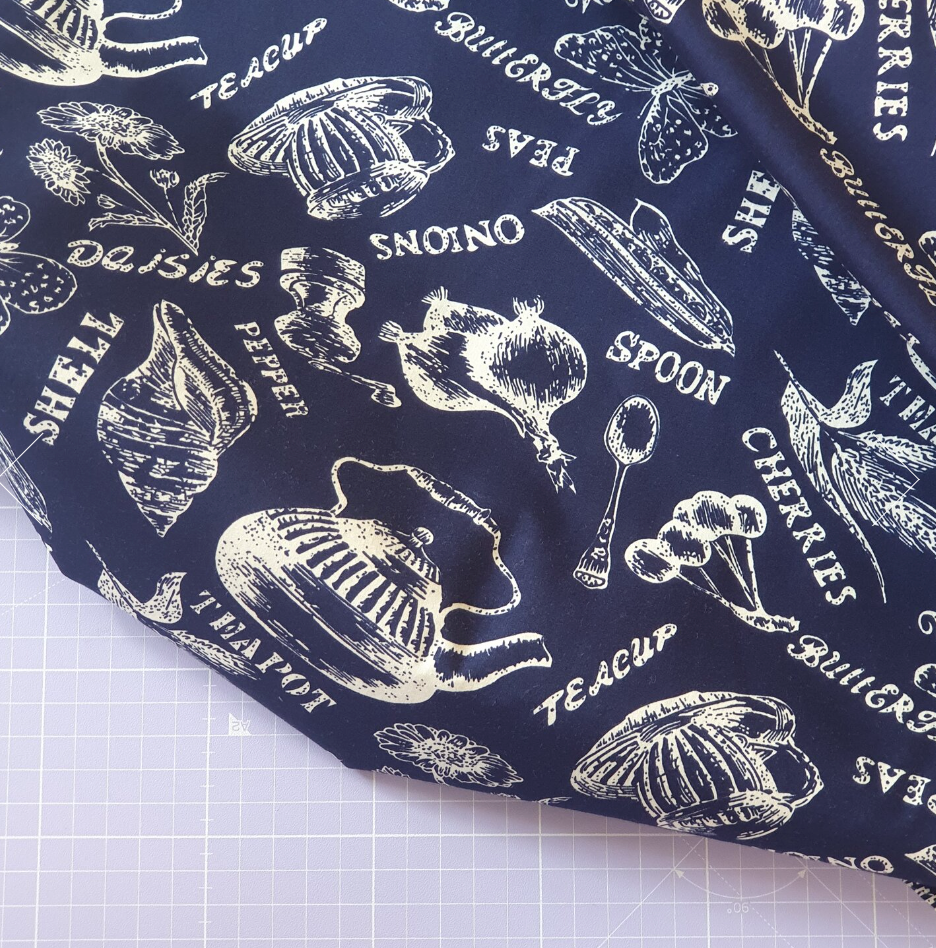 Souvenirs Navy Cotton Poplin