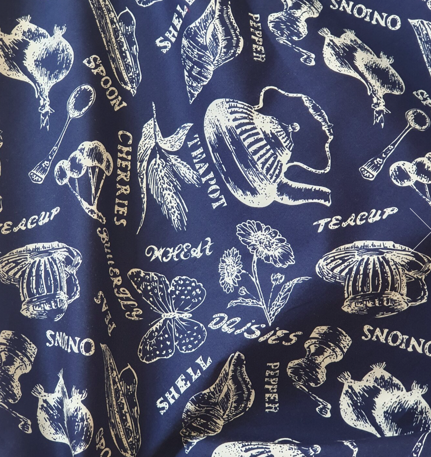 Souvenirs Navy Cotton Poplin