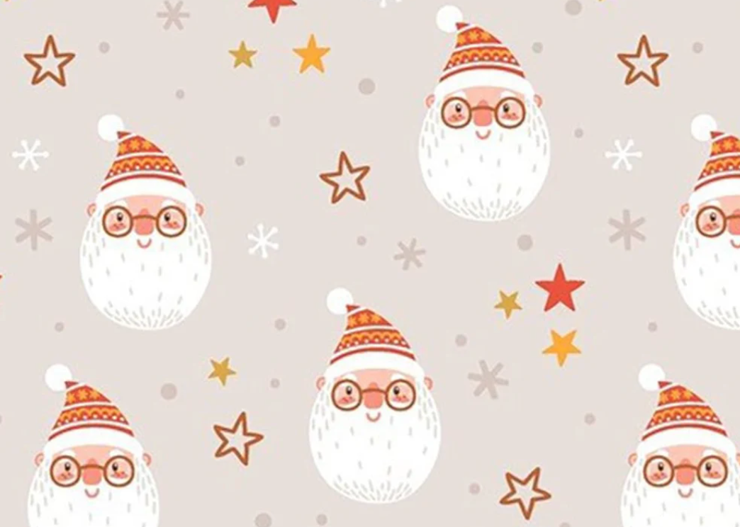 Merry Santa Faces Cotton | Little Johnny