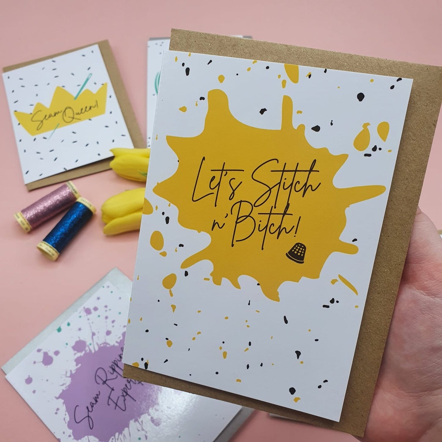 Let's Stitch N' Bitch | Sewing Themed Greeting Card