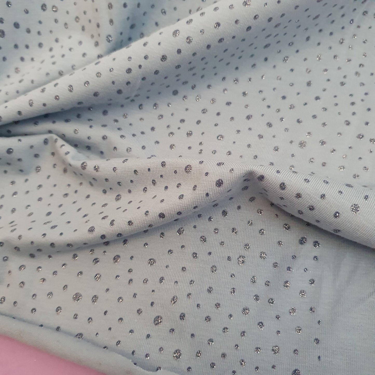 Light Blue Glitter Dots Jersey