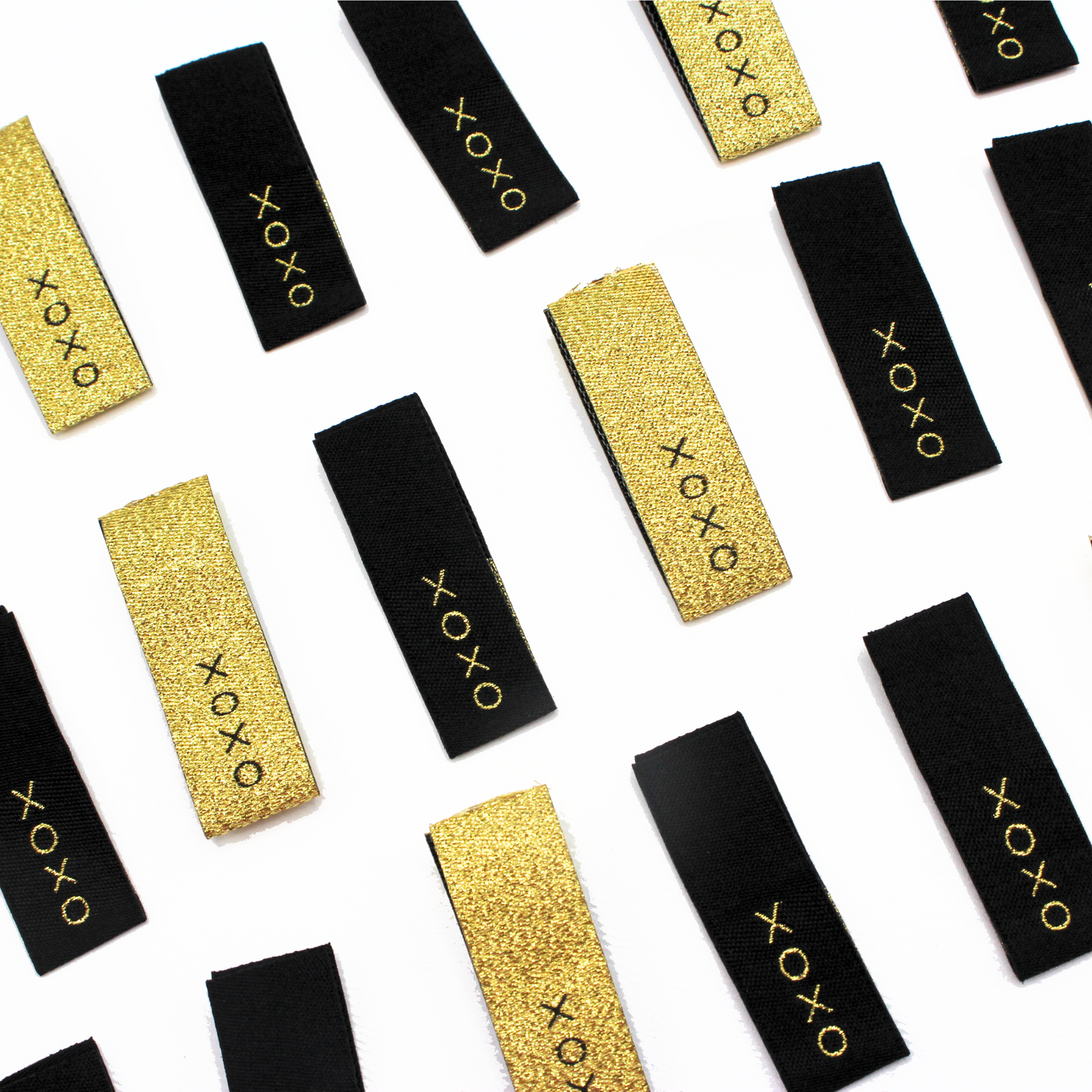 XOXO Metallic Black & Gold Multipack | Woven Sew In Labels