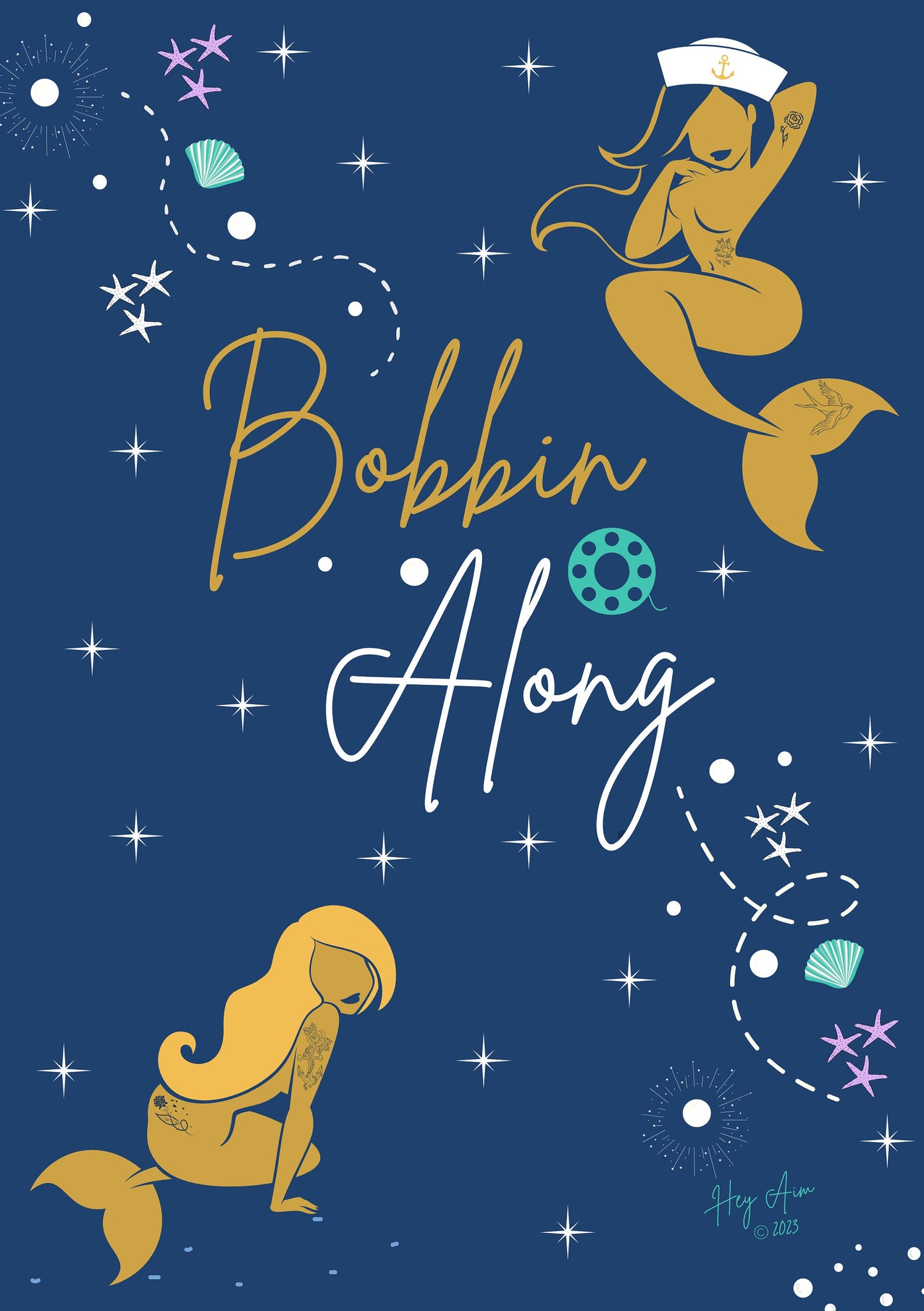 Bobbin Along | Digital Wall Art | Download Only | A3, A4, A5, A6 Sizes