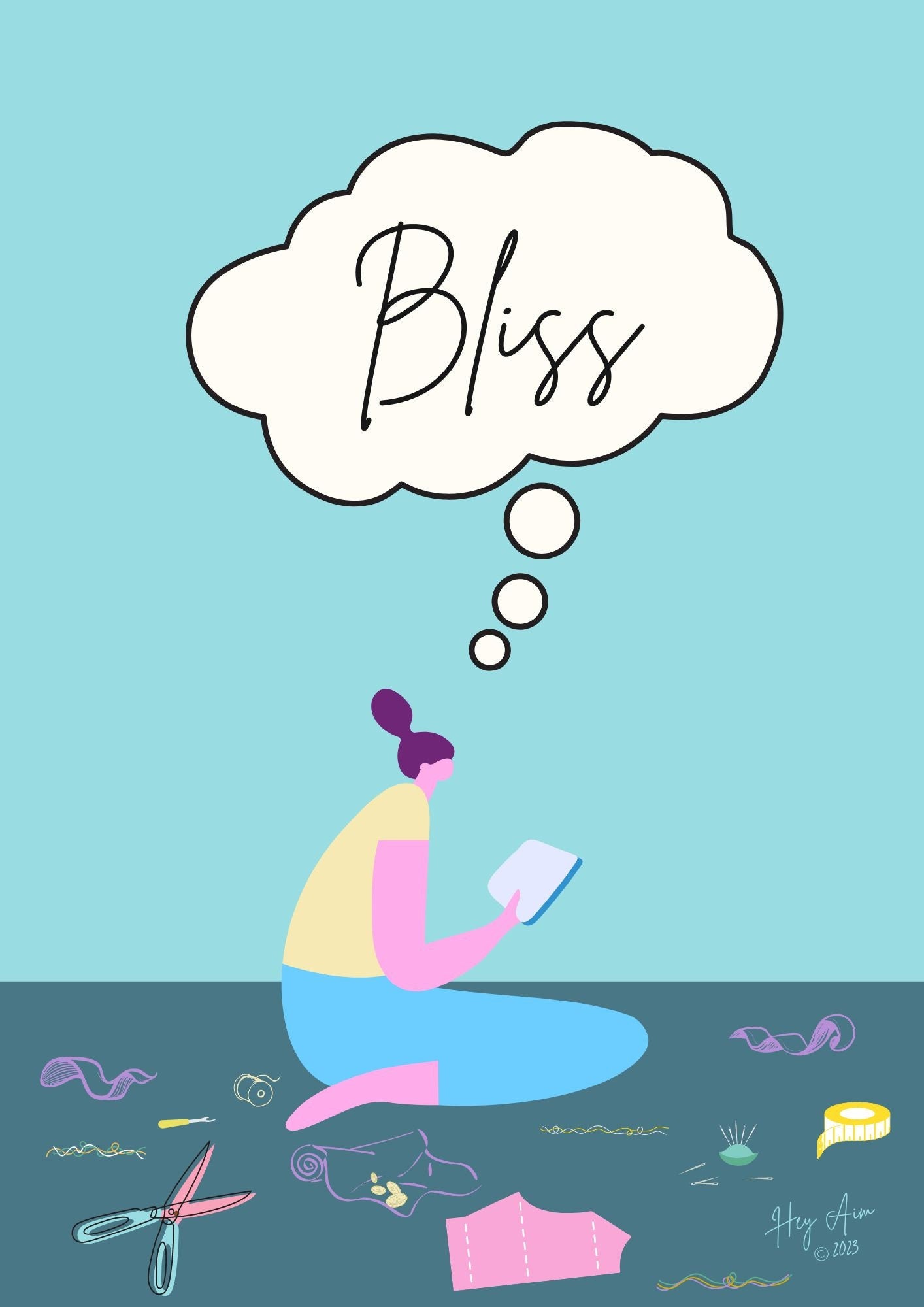 Bliss | Digital Wall Art | Download Only | A3, A4, A5, A6 Sizes