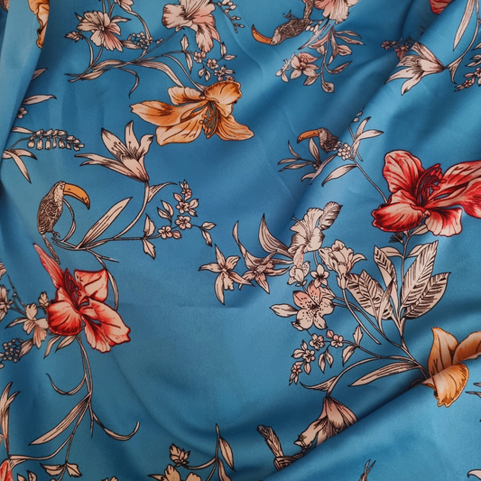 Toucan Blue Crepe De Chine
