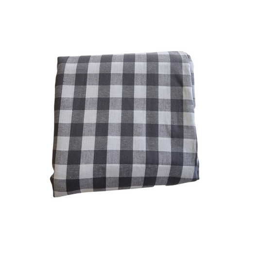 Three Remnants Available | Grey Large Cotton Gingham