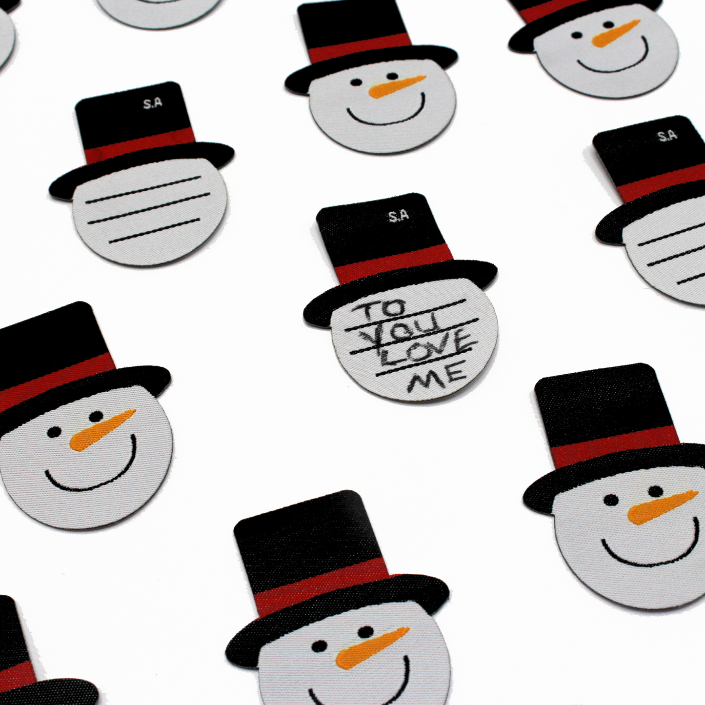 FREE Snowman Tag | Woven Silhouette Label