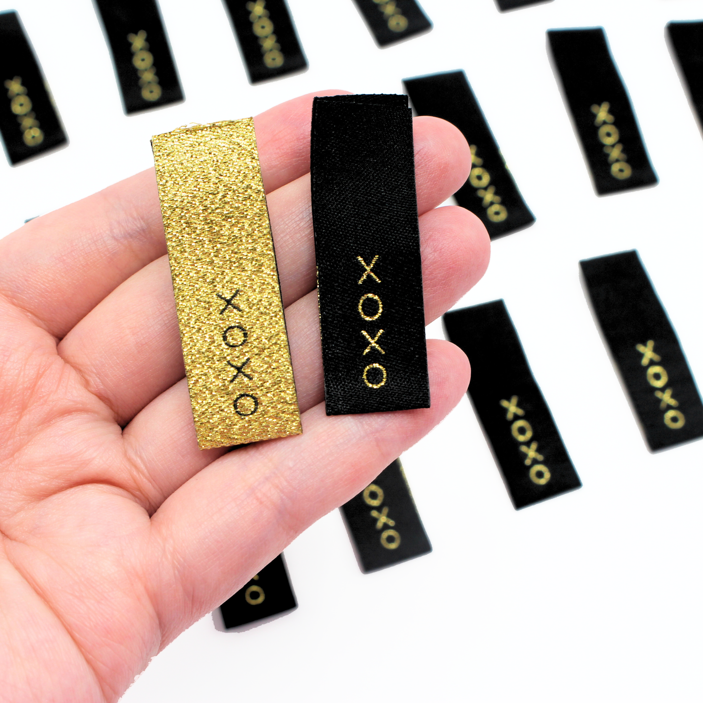 XOXO Metallic Black & Gold Multipack | Woven Sew In Labels