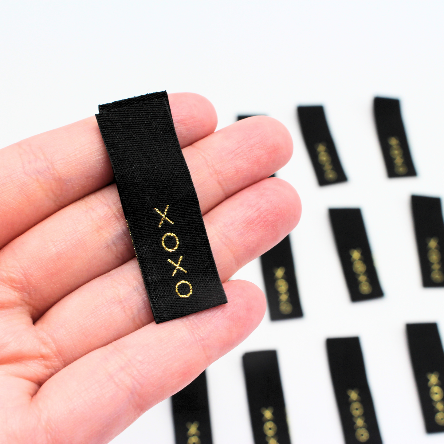 XOXO Black | Woven Sew In Labels
