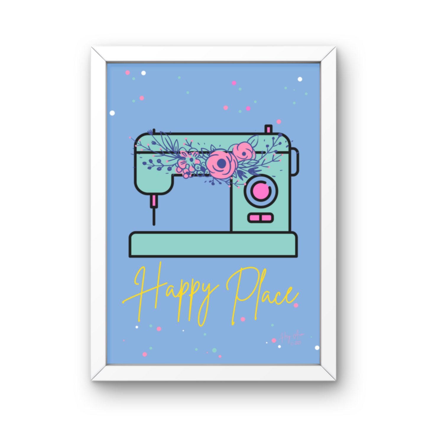 Happy Place | Digital Wall Art | Download Only | A3, A4, A5, A6 Sizes