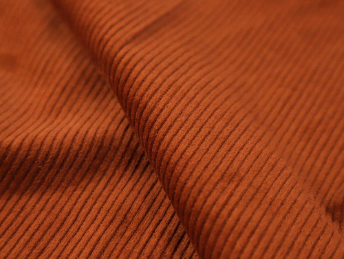 Rust Stretch Knit Cotton Corduroy