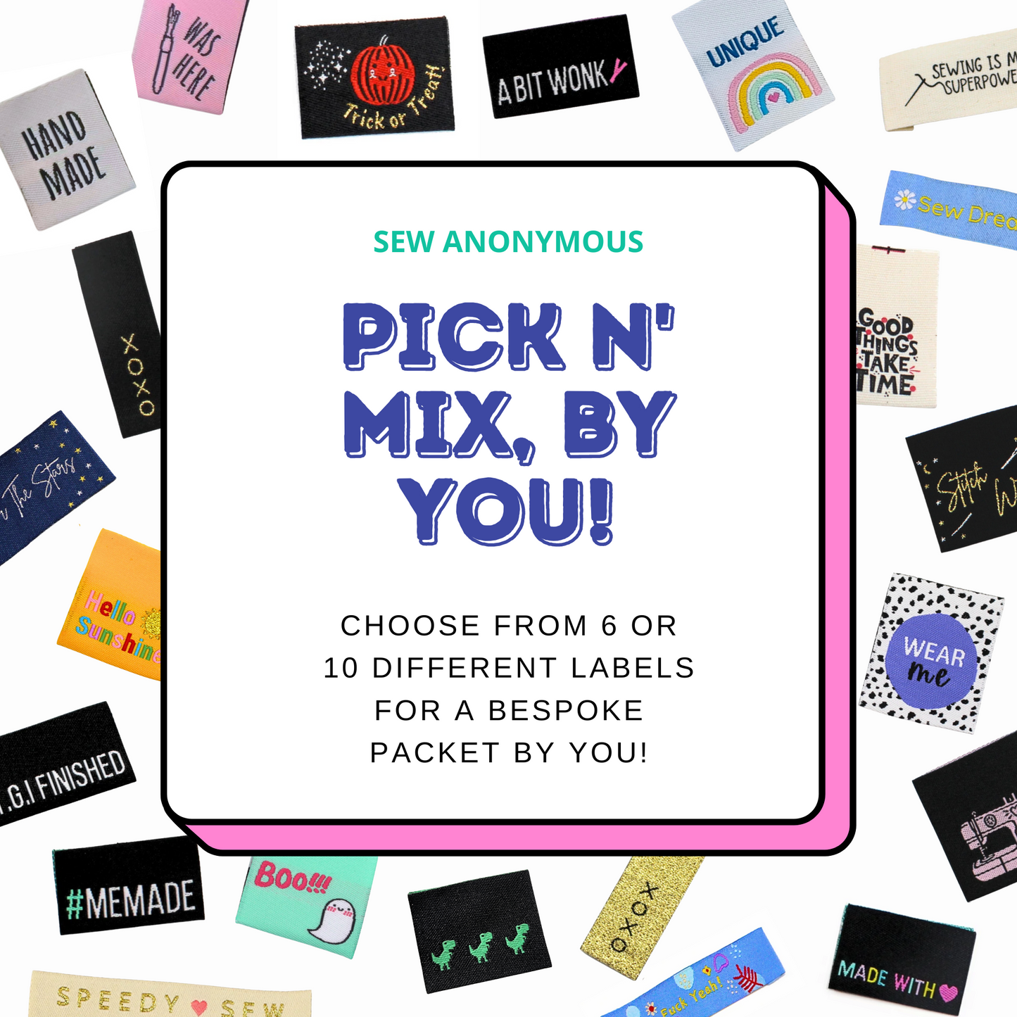 Pick n' Mix Pack, By You! | Woven Sew In Labels