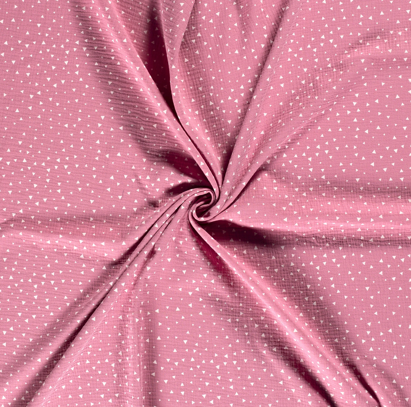Dusky Pink Triangles Double Gauze