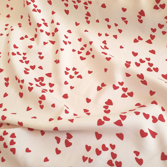 Love Hearts Printed Viscose Rayon