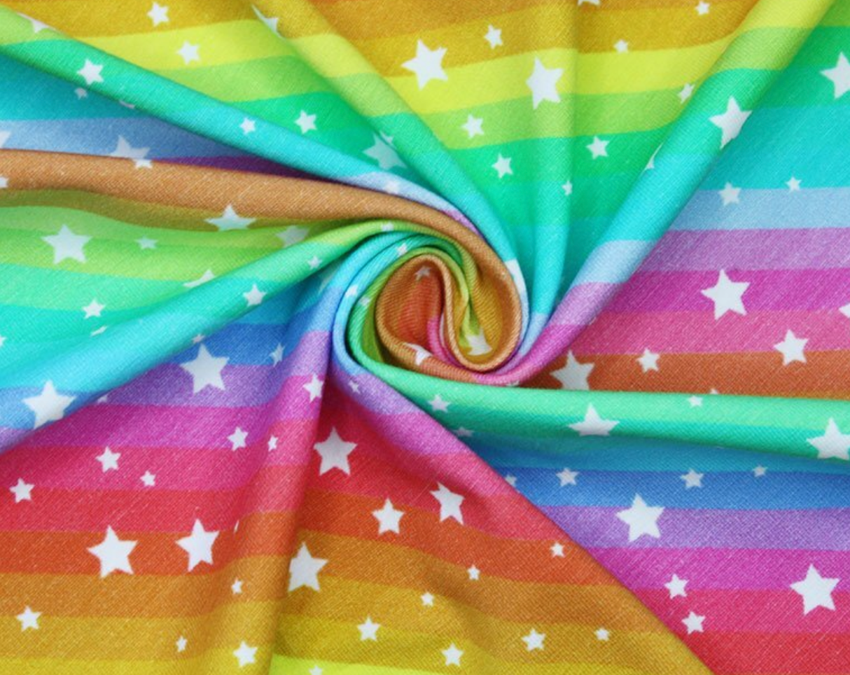 Rainbow Stars Cotton Jersey | Little Johnny