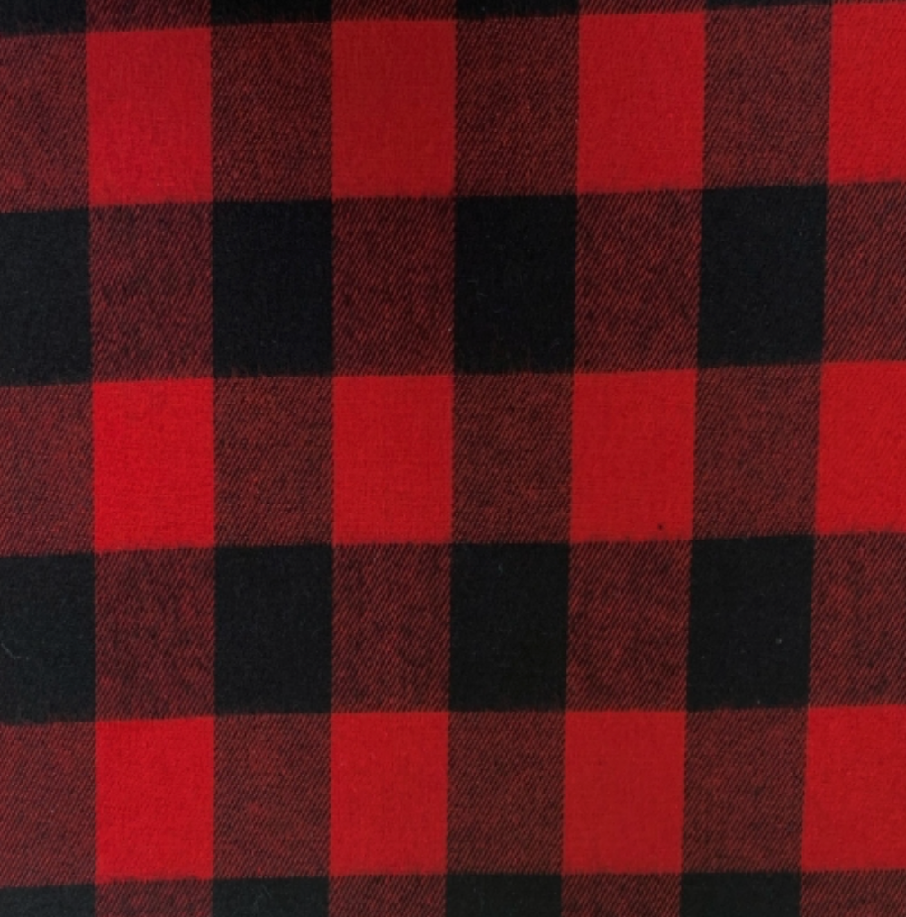 Brushed Red And Black Checked Polycotton